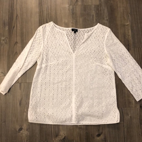 Talbots Tops - Talbots size P petite white eyelet shirt